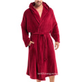 mens hooded fleece bathrobe full length microfiber robe